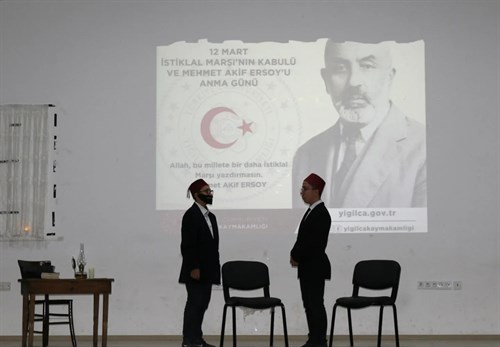 Kaymakam Demirkol, İstiklal Marşı'nın Kabulü ve Mehmet Akif Ersoy'u Anma Programına katıldı.